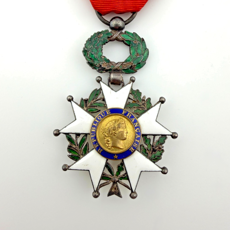 WW1 French Legion of Honor Medal Original Vintage Decoration Enamel with Ribbon