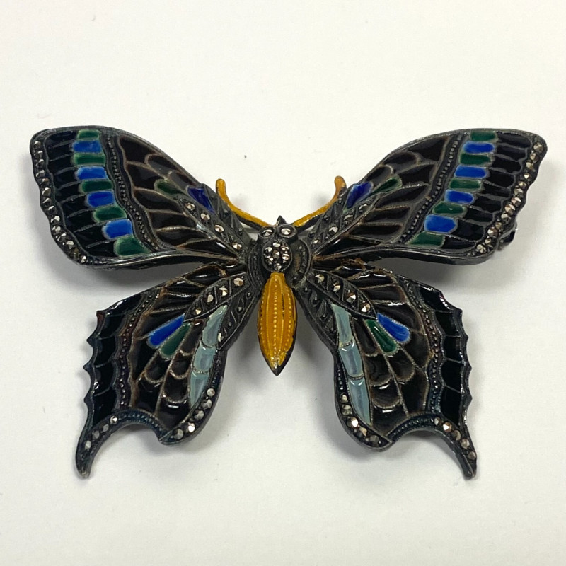 Vintage Alice Caviness Germany Enamel Sterling Silver Butterfly Brooch Vintage Alice Caviness Germany Enamel Sterling Silver Butterfly Brooch