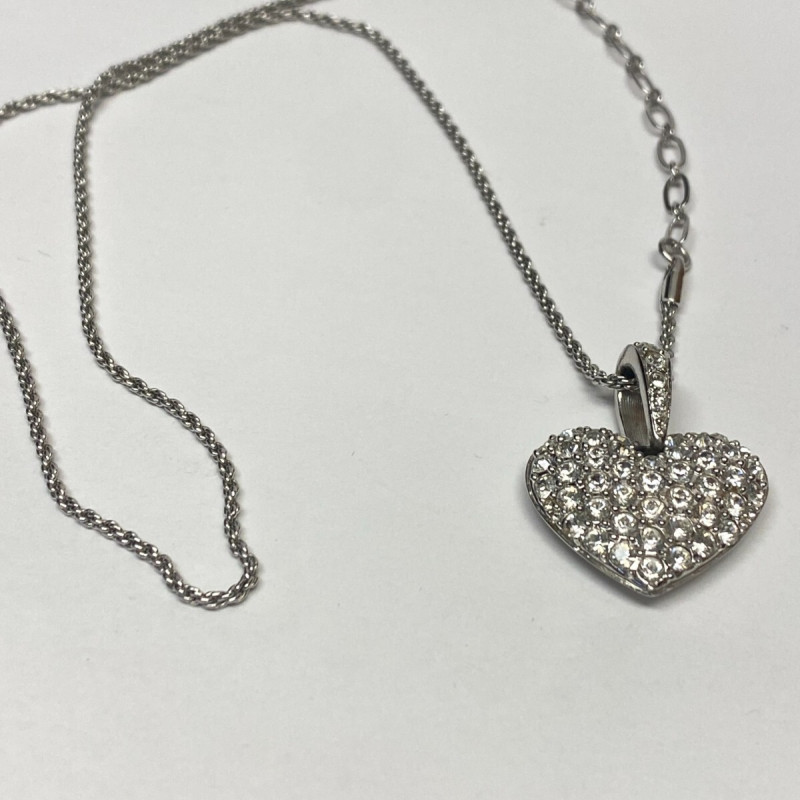 Crystals From Swarovski Puffed Heart Pendant Necklace Crystals From Swarovski Puffed Heart Pendant Necklace