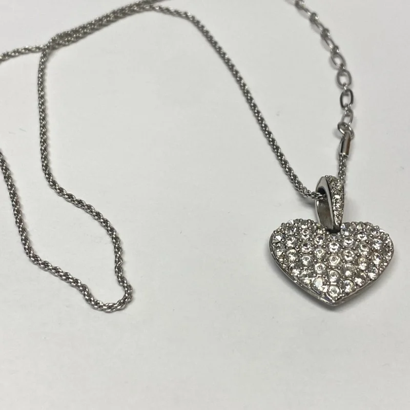 Crystals From Swarovski Puffed Heart Pendant Necklace