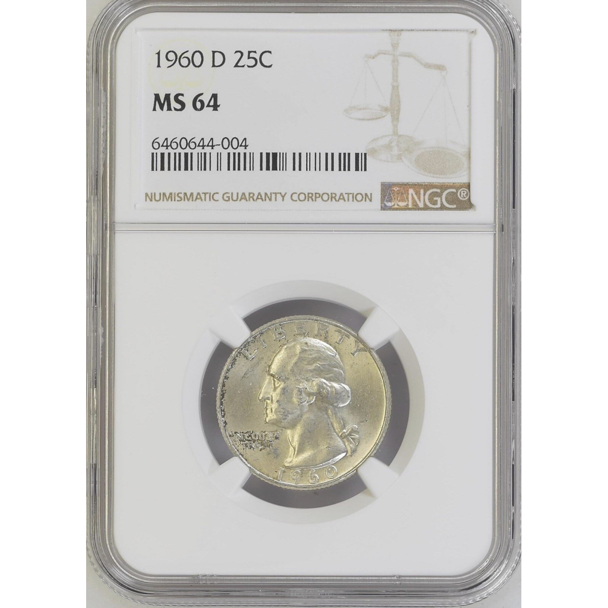 1960 D 25C NGC MS 64
