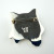 Vintage Sterling Silver Mexico Modernist Cat Brooch Pin Black Eyes circa 1980s'