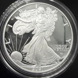 2021-W American Eagle 1 oz Silver Proof Coin Type 2 OGP Box COA US Mint