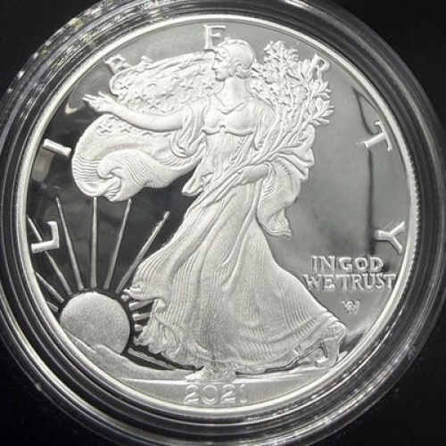 2021-W American Eagle 1 oz Silver Proof Coin Type 2 OGP Box COA US Mint