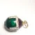 Antique Sterling Silver Green/Plum Colored Diamond Studded Enamel Egg