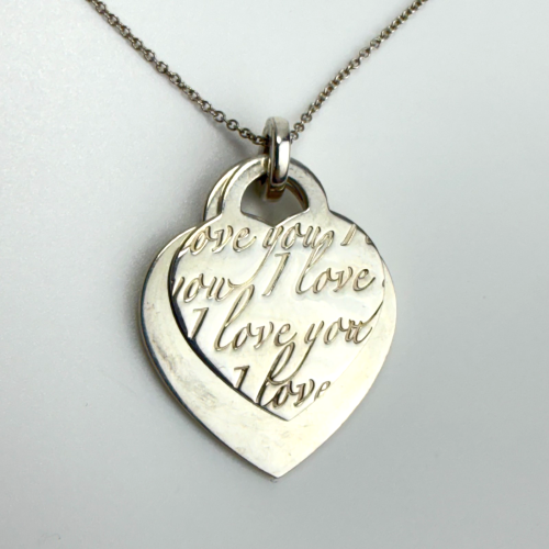 Authentic Tiffany & Co Notes I Love You Double Heart Pendant Silver Necklace 16” Authentic Tiffany & Co Notes I Love You Double Heart Pendant Silver Necklace 16”