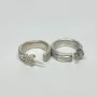 Authentic PANDORA 925 Organically Shaped 18.2mm Hoop Earrings