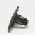 Sterling Silver Black Onyx and Green Emerald Ring