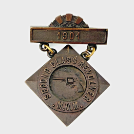 1901 US Pre WWI Massachusetts Volunteer Militia Revolver Shooting Badge