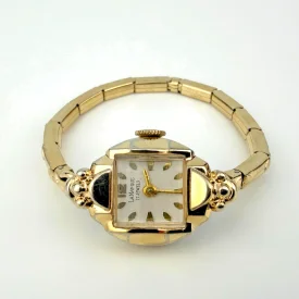 Vintage LaMarque 17 Jewels Ladies Gold Watch Expansion Bracelet Swiss 5.5 in