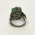 Vintage  Jade Silver Marcasite Ring Size 6