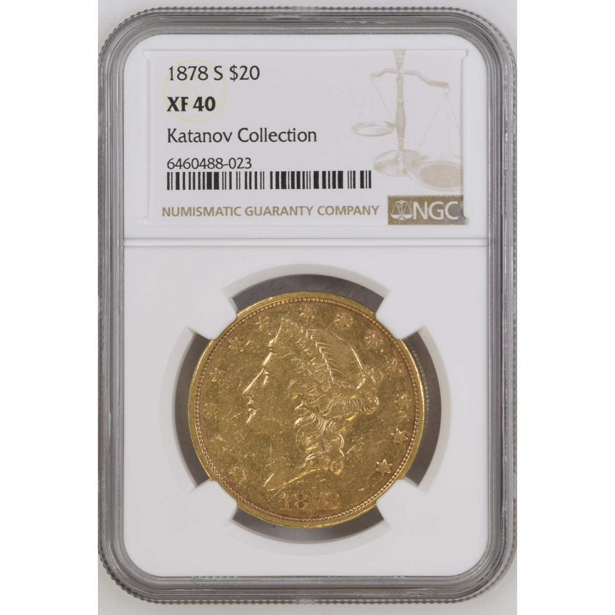 1878-S $20 Liberty Head Double Eagle NGC XF40