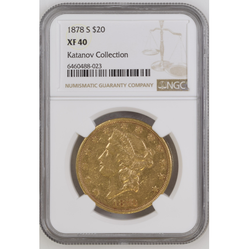 1878-S $20 Liberty Head Double Eagle NGC XF40 1878-S $20 Liberty Head Double Eagle NGC XF40