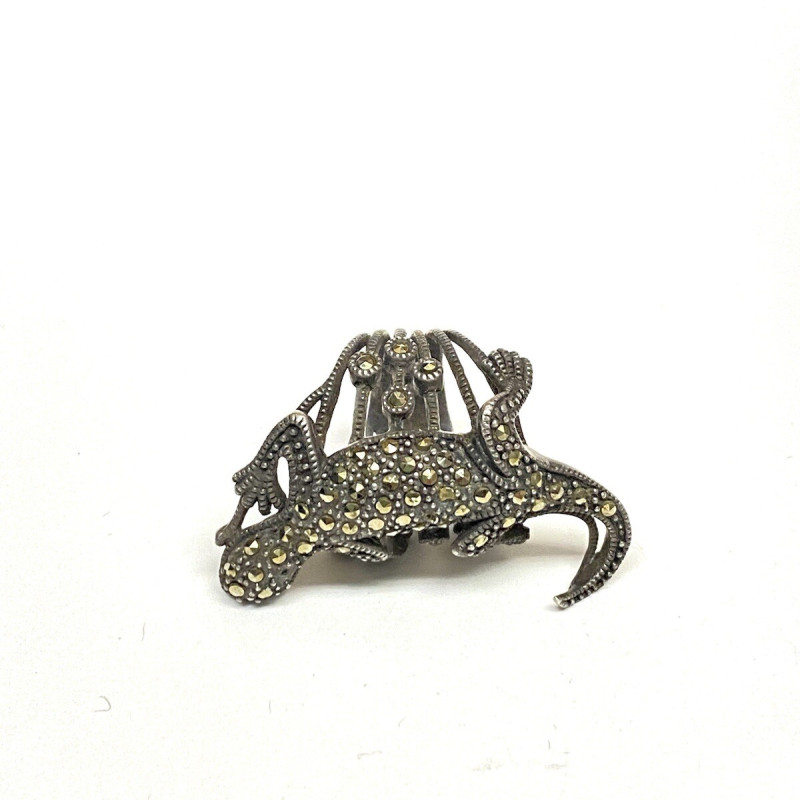 Antique Sterling Silver Marcasite lizard Ring Size 7 Antique Sterling Silver Marcasite lizard Ring Size 7