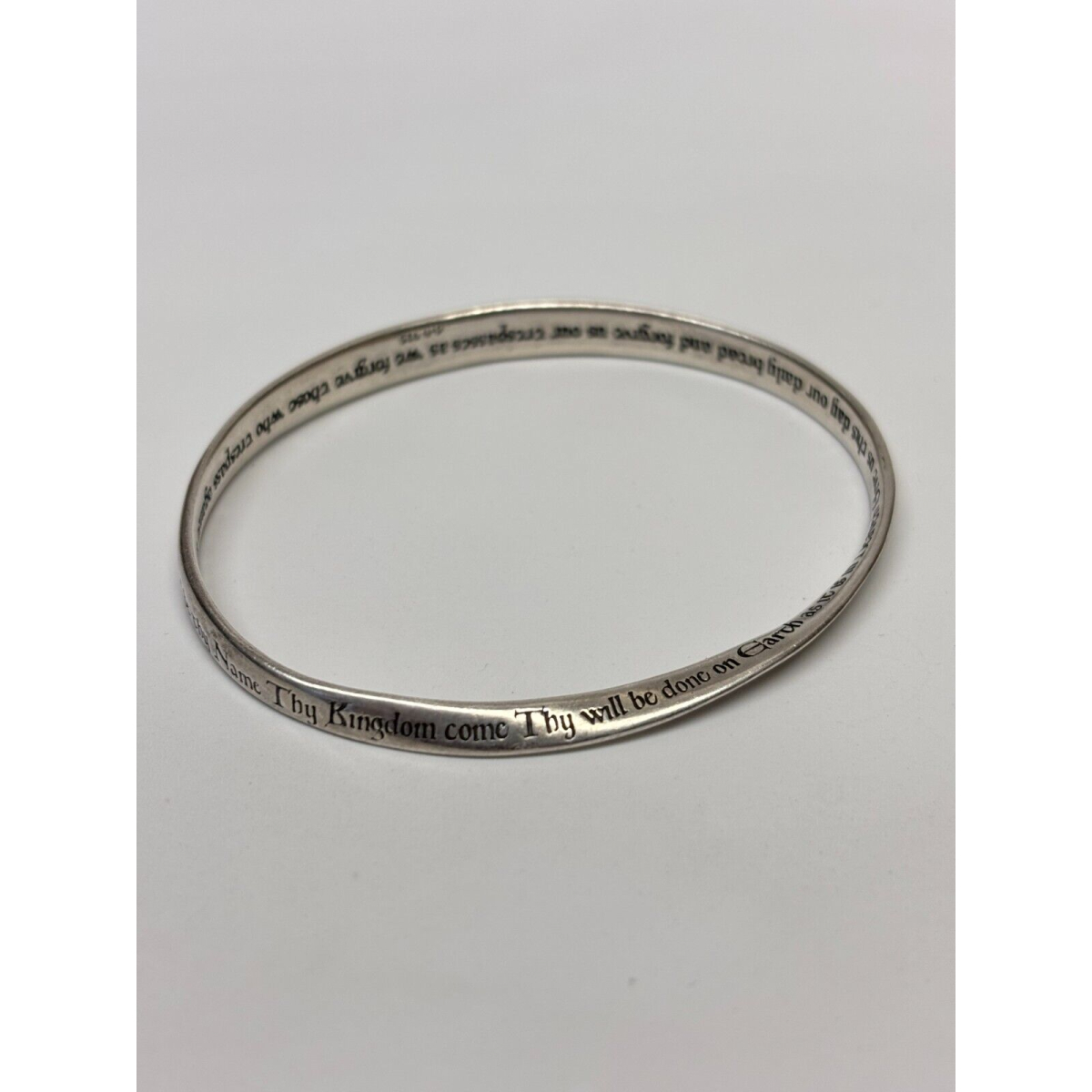 The Lord's Prayer Mobius Bangle Bracelet - 925 Sterling Silver