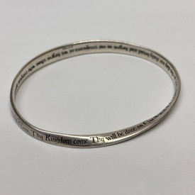 The Lord's Prayer Mobius Bangle Bracelet - 925 Sterling Silver