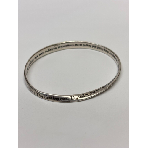 The Lord's Prayer Mobius Bangle Bracelet - 925 Sterling Silver The Lord's Prayer Mobius Bangle Bracelet - 925 Sterling Silver