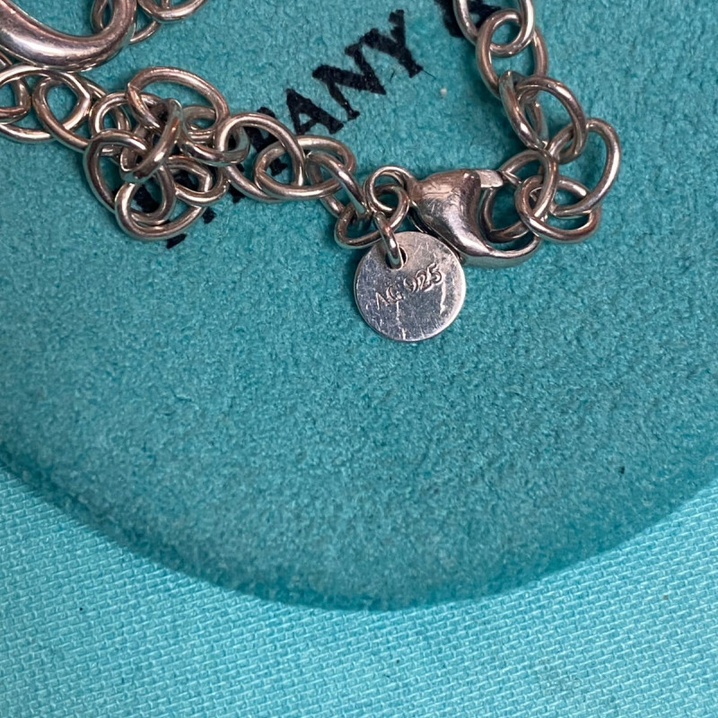 Tiffany & Co Silver Figure Eight Infinity Thick Oval Chain 7.25 Bracelet POUCH Tiffany & Co Silver Figure Eight Infinity Thick Oval Chain 7.25 Bracelet POUCH