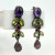 Signed NB Nicky Butler Sterling Multi Gemstone Dangle Post Earrings