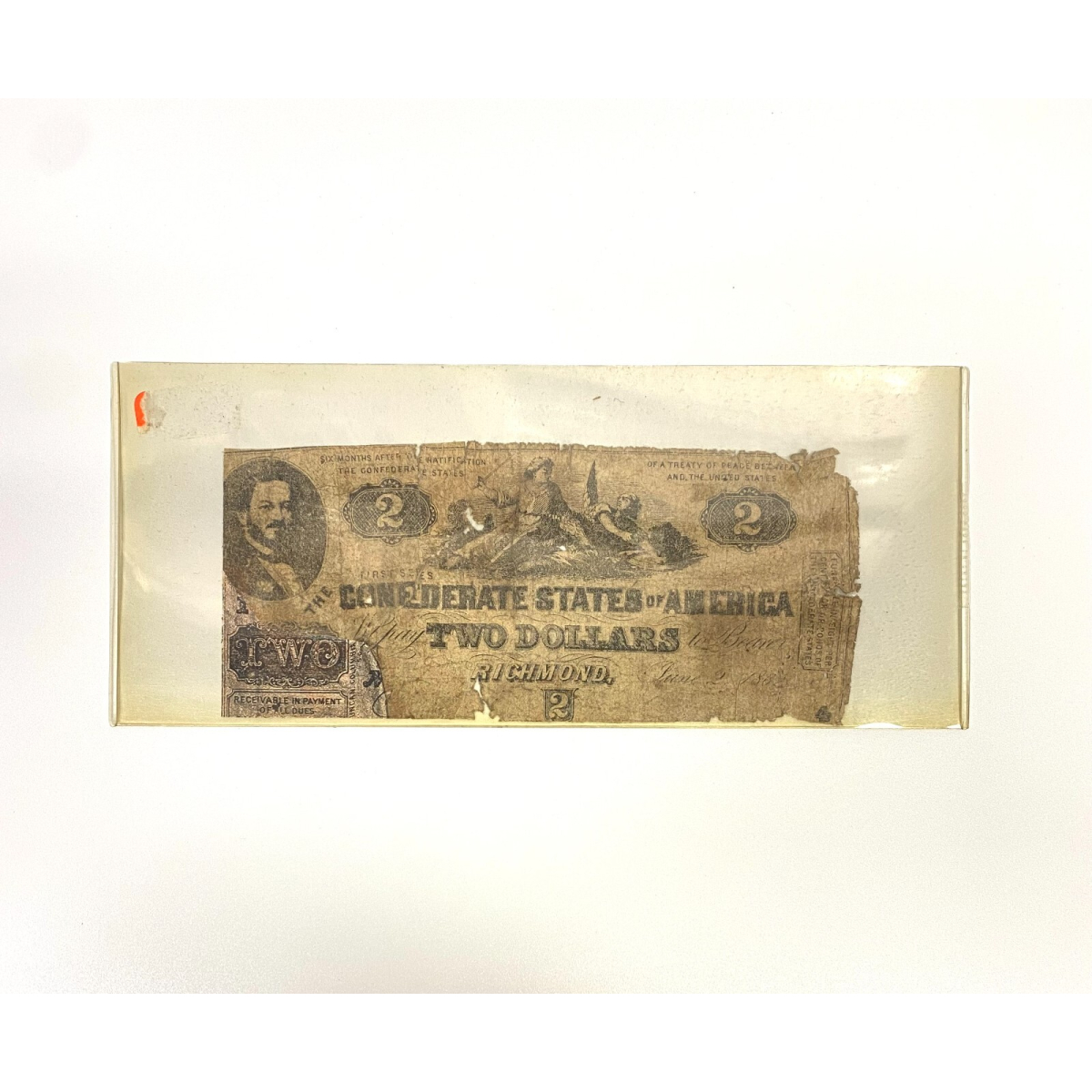 1962 $2 Confederate Paper Money - rare type!