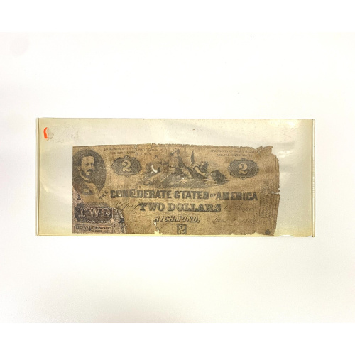 1962 $2 Confederate Paper Money - rare type!