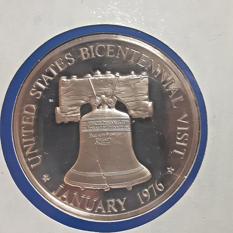 1976 US BICENTENNIAL VISIT Israel PM Yitzhak Rabin Proof Silver Medal