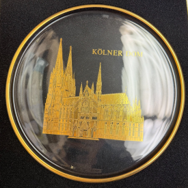 Vintage Orrefors Crystal Sweden Kölner Dom Limited Edition Plate 1973  w/ Box
