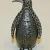 Antique Sterling Silver Marcasite Ferza Engraved Penguin RUBY Red EYE Brooch