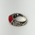 Vintage Tag Sterling Silver Red Coral ring, sz 7.0