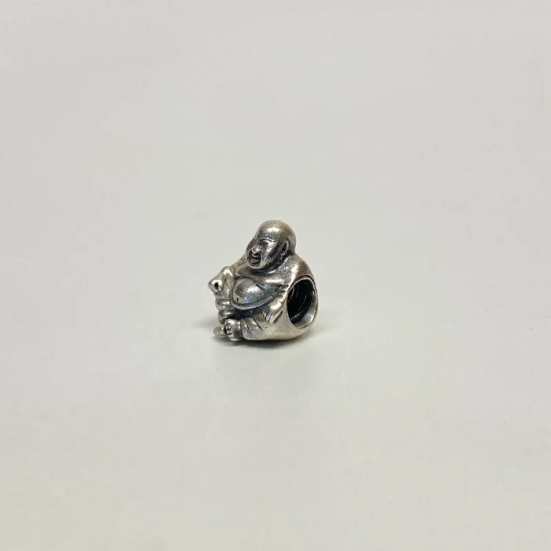 Authentic PANDORA Sterling Silver SMILING BUDDHA Charm Bead 925 ALE Retired Authentic PANDORA Sterling Silver SMILING BUDDHA Charm Bead 925 ALE Retired