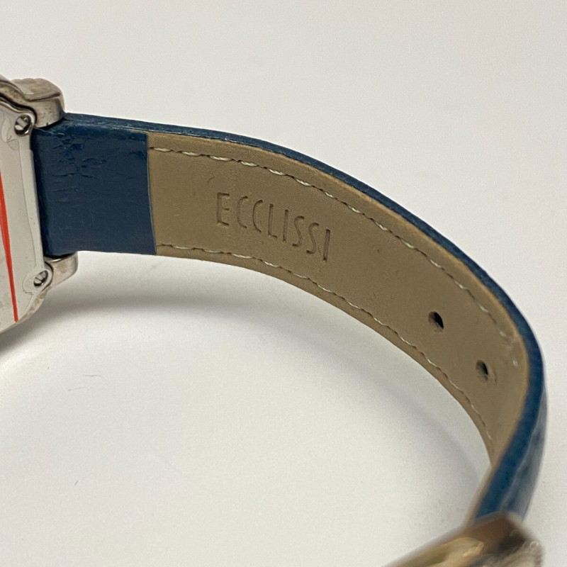 Ecclissi Sterling Silver Women’s Square Watch Blue MOP dial & Leather Band Ecclissi Sterling Silver Women’s Square Watch Blue MOP dial & Leather Band