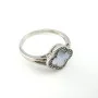 925 Silver Clover Ring Mother of Pearl Stunning Trending Style Size 7