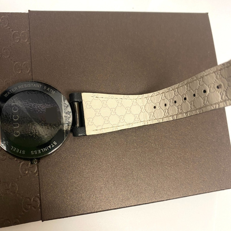 Gucci Interlocking G Black Dial, Leather strap With BOX Gucci Interlocking G Black Dial, Leather strap With BOX