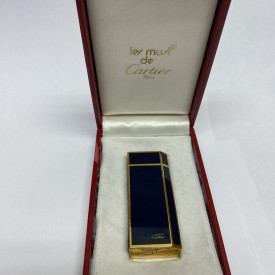 Vintage Cartier lighter Silver Lacquer Gold Plated 1970s