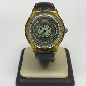 1993 Swatch Watch Automatic Vintage 23 Jewels Leather Band