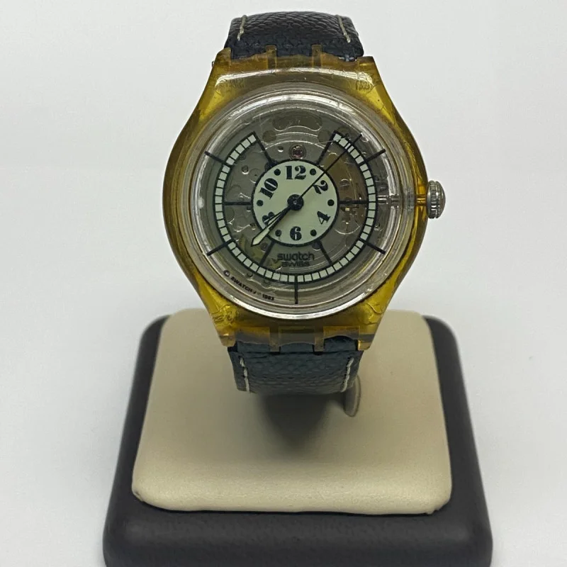 1993 Swatch Watch Automatic Vintage 23 Jewels Leather Band