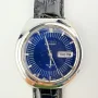 Vintage Seiko Electronic EL-370 Blue Dial Day-Date Stainless Steel Watch