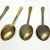 6 Demitasse Spoon Set Enamel Gilt Sterling Silver Ela Denmark