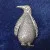 Antique Sterling Silver Marcasite Ferza Engraved Penguin RUBY Red EYE Brooch