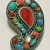 Vintage Multi Colored Turquoise & Coral GEM Woman's Pendent Vintage Multi Colored Turquoise & Coral GEM Woman's Pendent