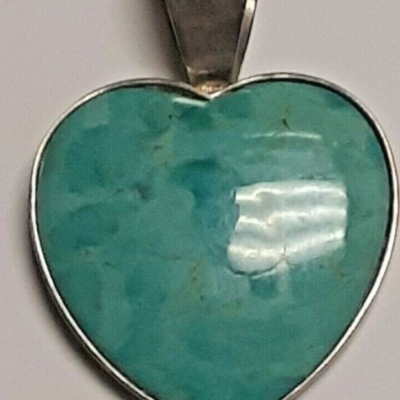 925 SS Heart Turquoise Center Stone Necklace Pendent Made in China 925 SS Heart Turquoise Center Stone Necklace Pendent Made in China