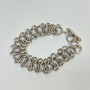 David Yurman Sterling Silver 18 K Spiral Circle Link Bracelet 7.5”