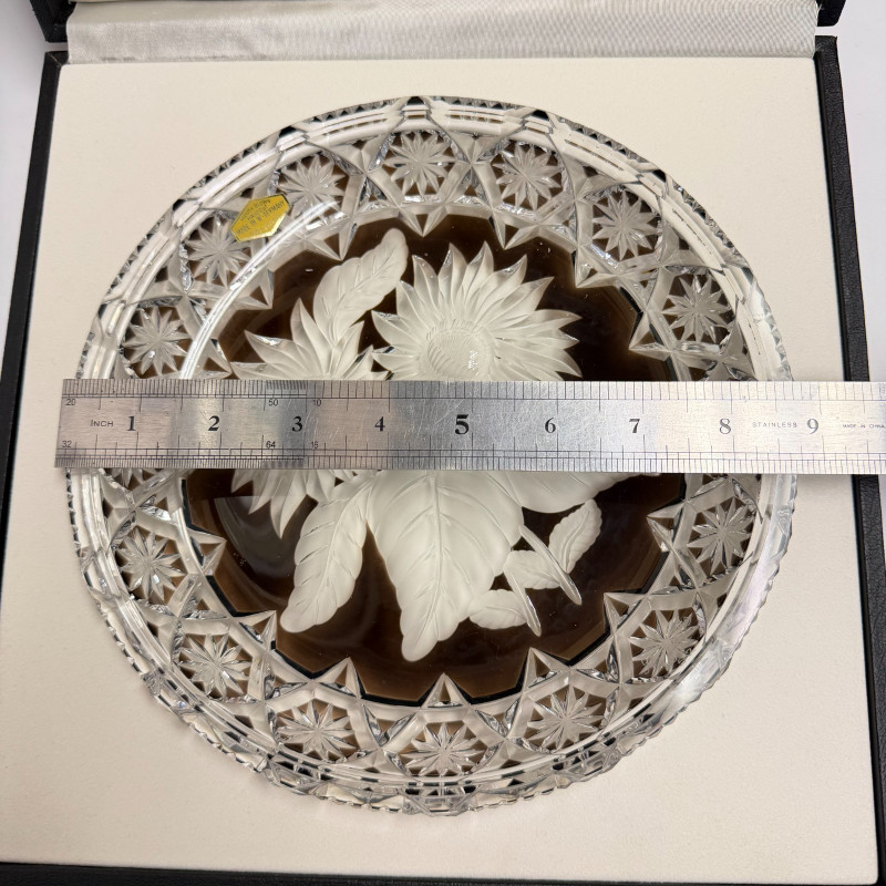 Vintage Brown Royale Germania Crystal Bowl Plate Hand Cut 1974 Limited Edition