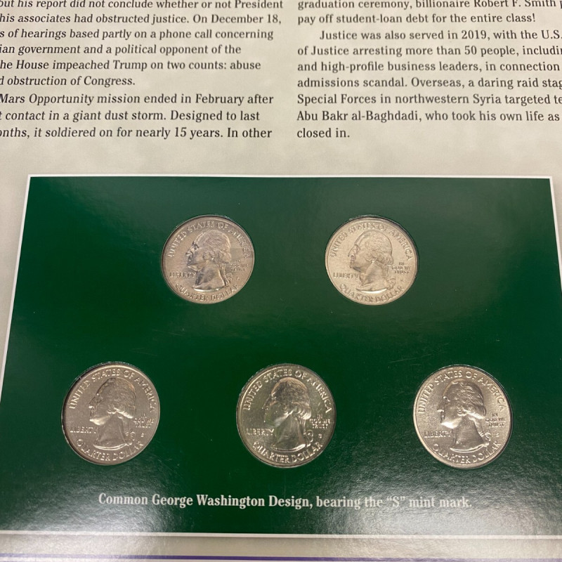 Limited-edition commemorative State Quarters, issued 2019. Brilliant condition