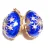 Small Antique Sterling Silver Enamel Egg Pendant (BLUE WITH STARS )