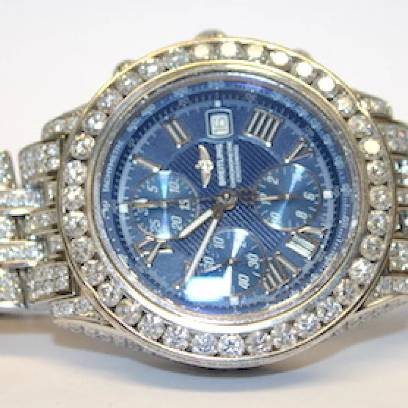 Breitling Crosswind Chronometer Stainless Steel 10.00 ct Diamond Watch Breitling Crosswind Chronometer Stainless Steel 10.00 ct Diamond Watch