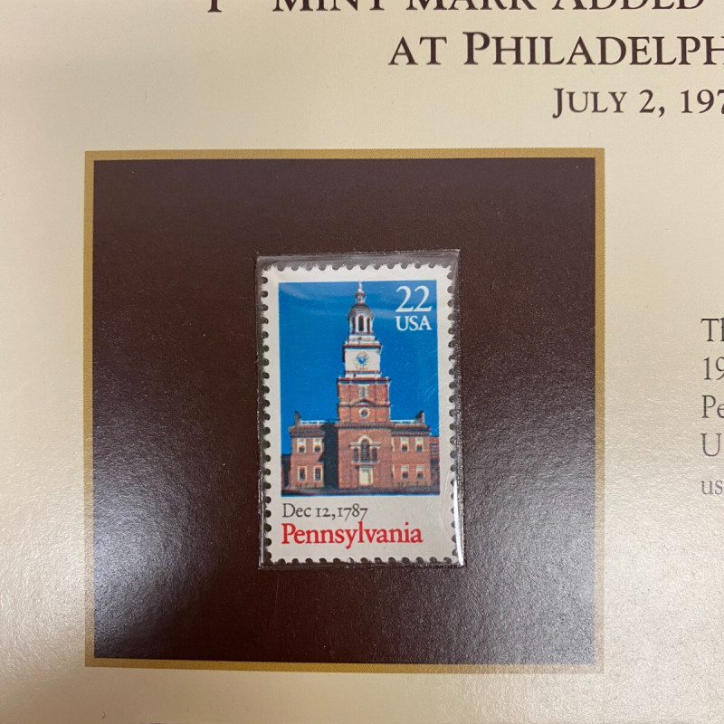 2014 San Francisco Mint Proof Set with Historic Dec, 1787 Pennsylvania Stamp