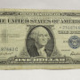 STAR * 1957 One Dollar Bill Silver Certificate Average Circulated Blue Seal 