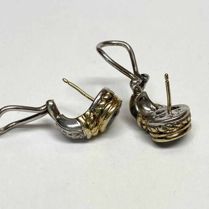 18K Judith Ripka Designed With Sterling Silver 925 & Gemstone Earrings 18K Judith Ripka Designed With Sterling Silver 925 & Gemstone Earrings