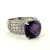925 Silver Ring Purple Amethyst and White Zircon,  Size 11